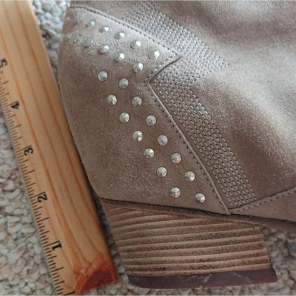 SIGERSON MORRISON Suede Whipstitch Trim Western Boots size 7
